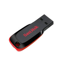 FLASH MEMORY SANDISK 16GB CRUZER BLADE USB NEGRO-ROJO